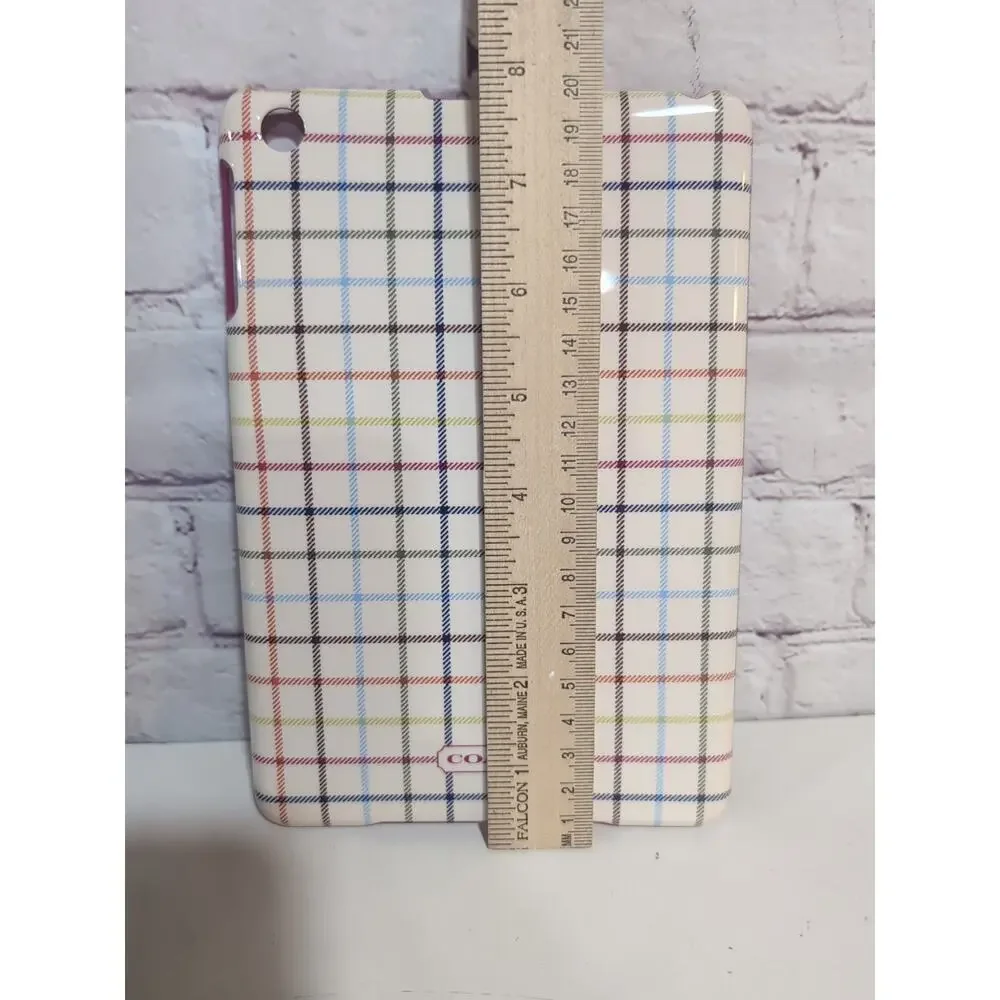 COACH F65644 Signature Plaid Mini Ipad Hard Shell Case Multicolor Tartan Plaid